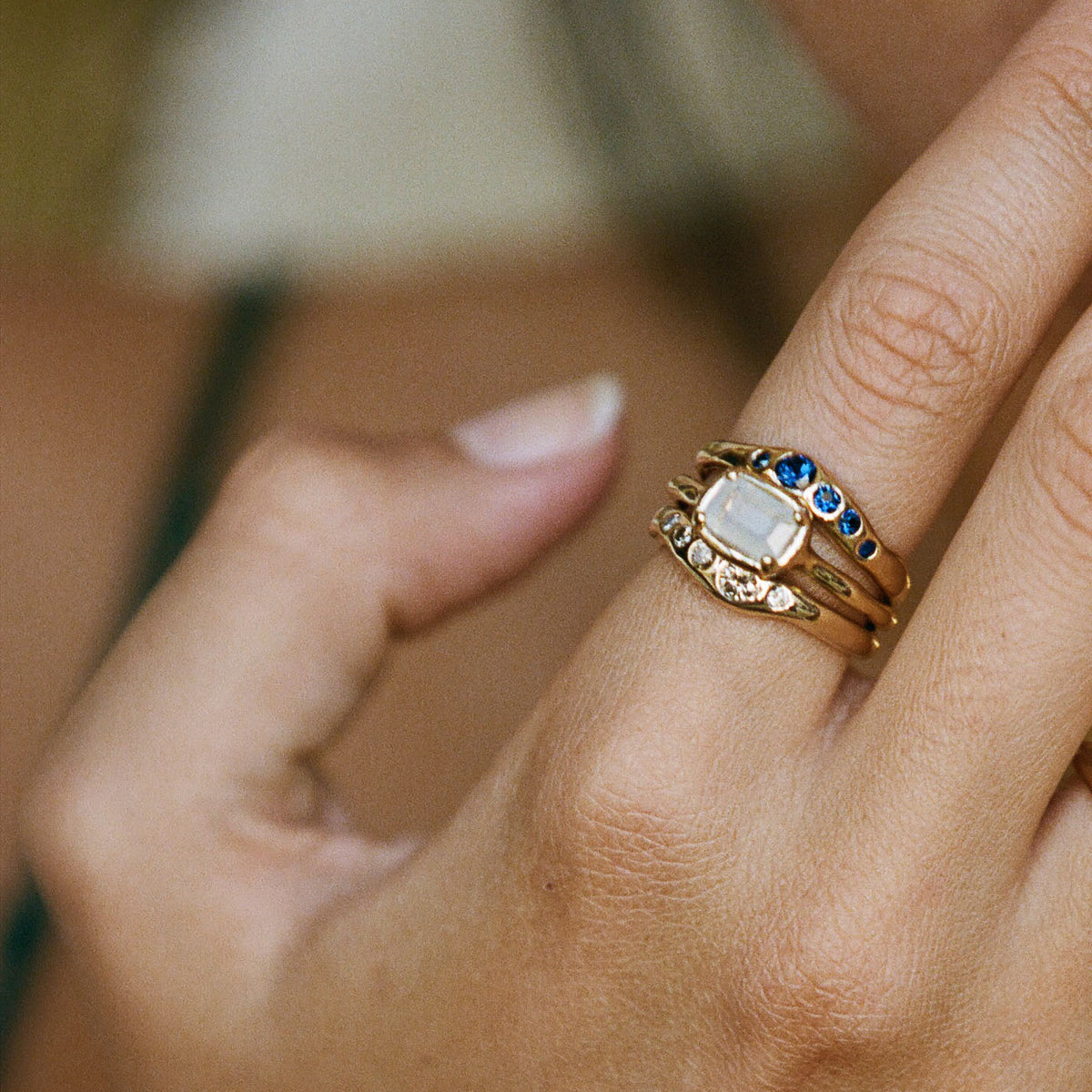 Ceylon White Sapphire Ring