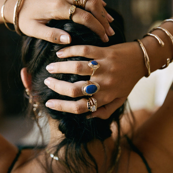 Inanna Lapis Shield Ring