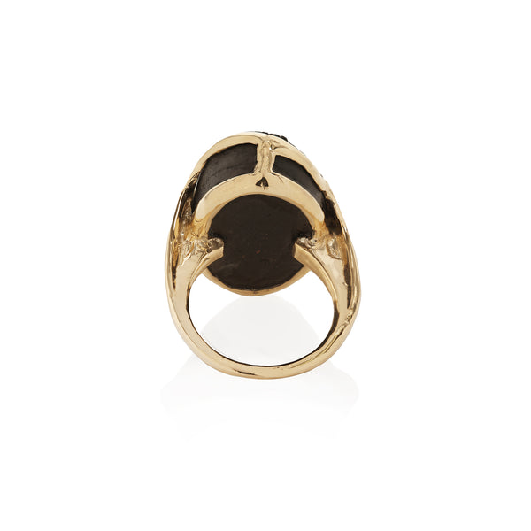 Black Tourmaline Amulet Ring XIII