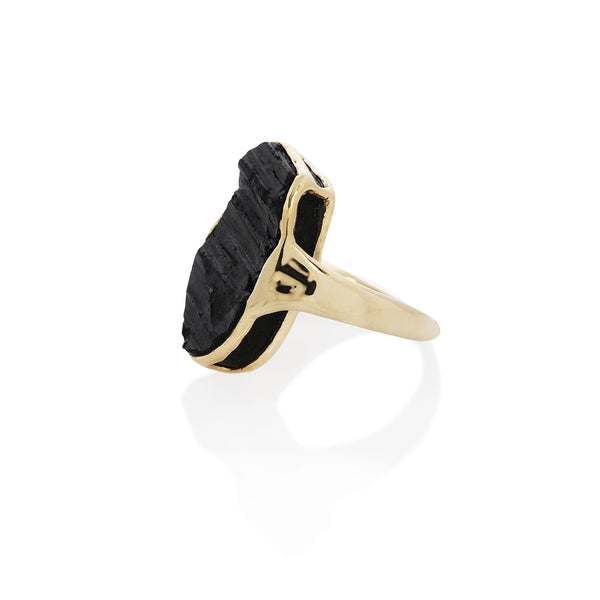 Black Tourmaline Amulet Ring XI