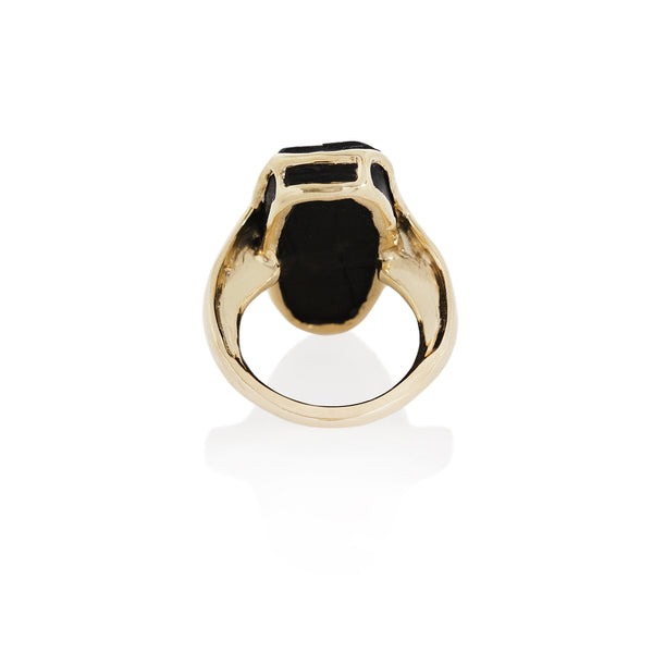 Black Tourmaline Amulet Ring XI