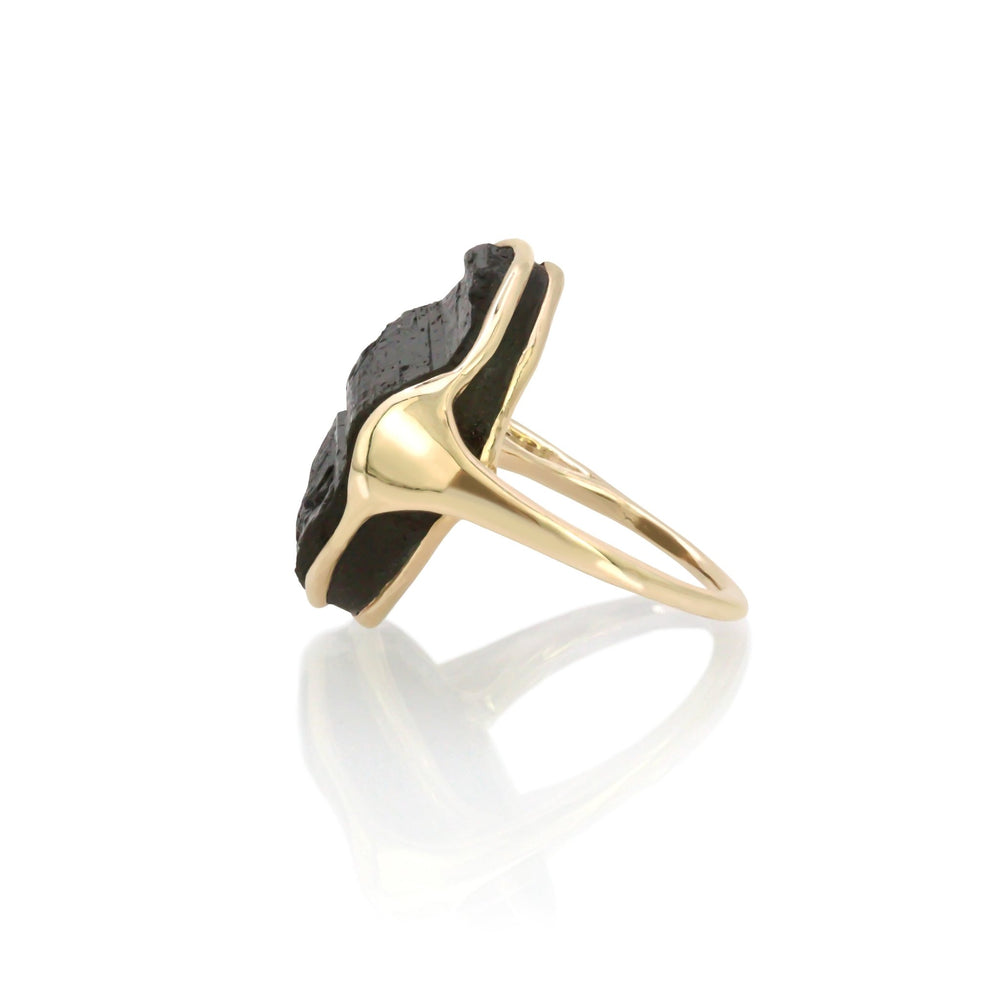 Black Tourmaline Ring Tourmaline Ring Gold Tourmaline 