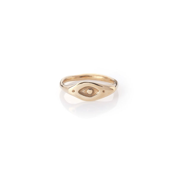 Gold Evil Eye Ring! Adjustable Minimalist Ring! Sterling Silver 925 –  Artiby.com
